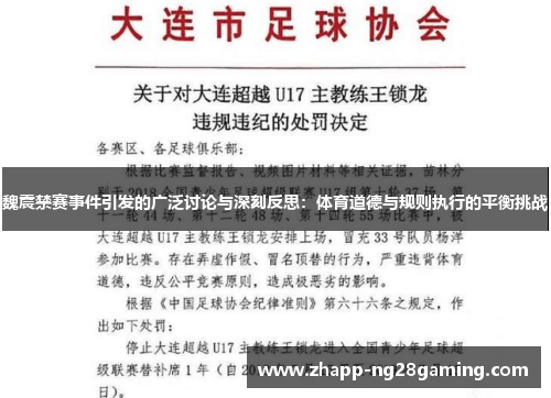魏震禁赛事件引发的广泛讨论与深刻反思：体育道德与规则执行的平衡挑战